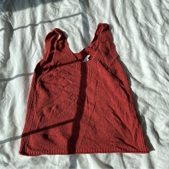 Dark Pink Madewell V Neck Knit Tank - Picture 1 of 2
